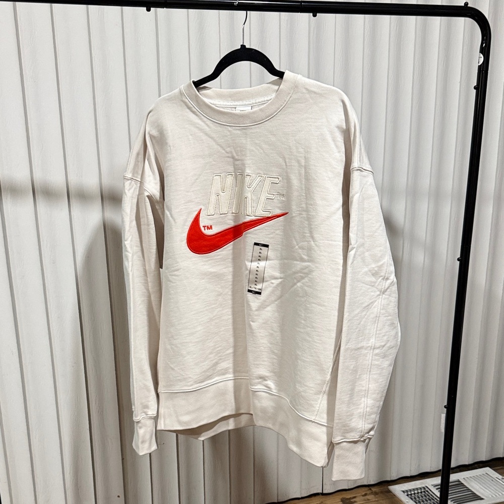 Nike Off-White Sweatshirt with Red Swoosh